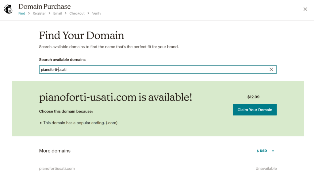 dominio-sito-mailchimp